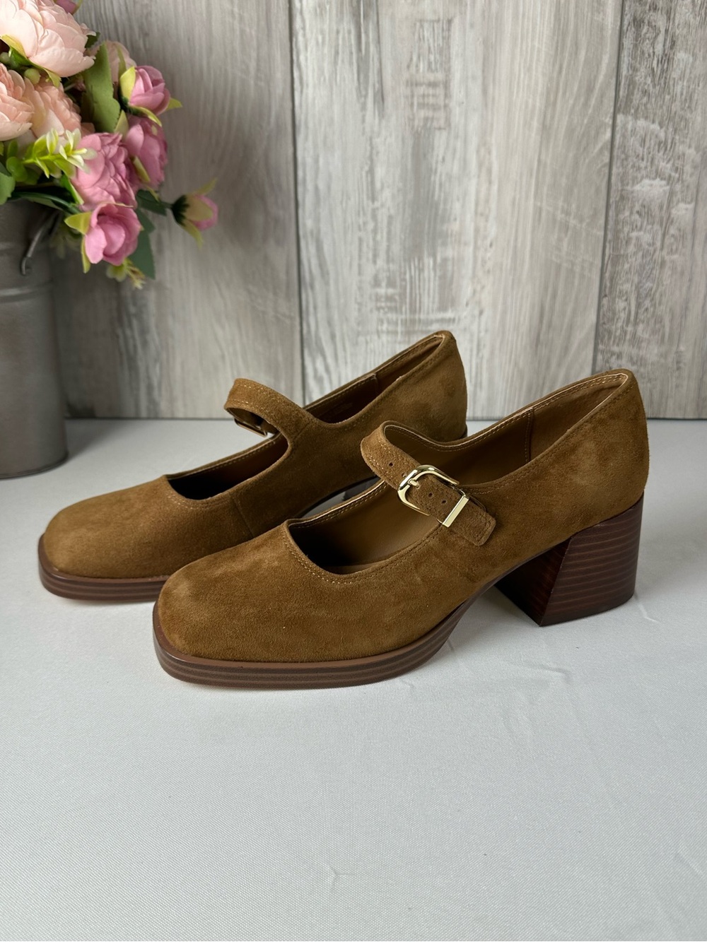 Steve Madden Suede Mary Jane Block Heel Pumps -8